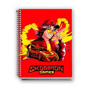 Caderno Skorpion Gamer - 1 Matéria, 80 folhas