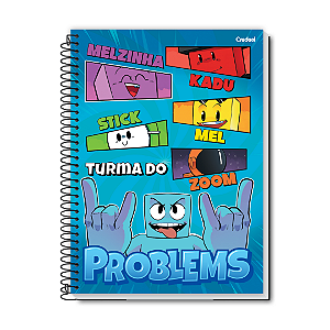 Caderno Universitário - 1 Matéria, 80 folhas  -Turma do Problems