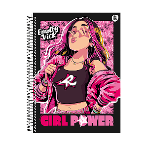 Caderno Universitário - 1 Matéria, 80 folhas  - Girl Power
