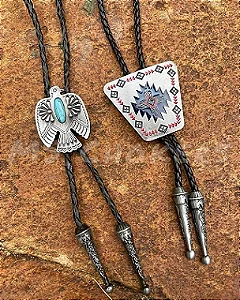 Colar Couro Country Gravata Bolo Tie - Diversos Modelos