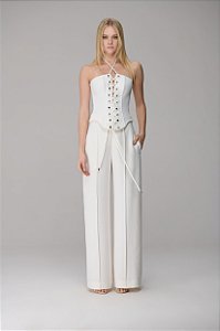 CORSELET STRAPLESS TRANCADO ALHETAS