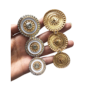 Cabedal Lateral Bridão Mandala com Strass