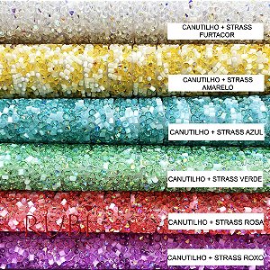Manta de Strass com Canutilho 22 Tiras de 1 cm
