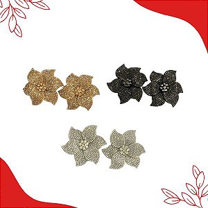 Aplique de Tecido Flor Pequena - PAR