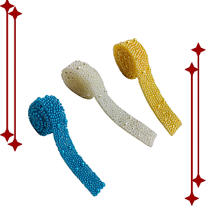 Tira Dupla de Manta com Pérolas – Ideal para Customizar Chinelos
