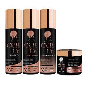 Kit Curly formador de cachos perfeito 4 passos da Lilita Cosmeticos