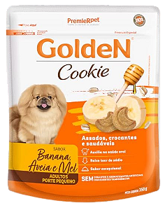Golden Cookie Adulto Porte Pequeno Banana, Aveia e Mel 350g