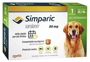 Simparic 80 Mg Cx C/ 1 Comp - 20,1 Ate 40 Kg