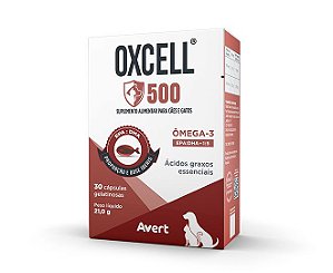Suplemento Oxcell 500 para Cães e Gatos Avert 30 Cápsulas