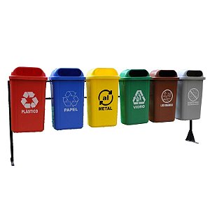 LIXEIRA KIT COLETA SELETIVA 50 LITROS