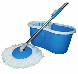 KIT BALDE COM MOP ROTATÓRIO COM CESTO DE PLÁSTICO