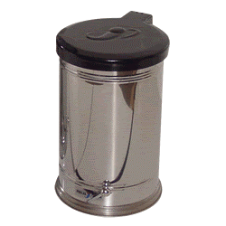 LIXEIRA INOX COM PEDAL ESFERA REDONDA