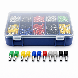 Kit 400 Terminais Ilhós Pino Tubular Crimper 1,5mm² a 10mm² + Caixa Organizadora