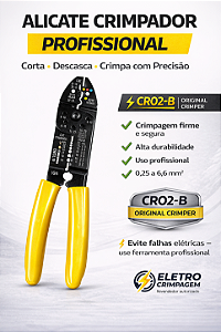 Alicate CR02-B Crimper Corta Descasca e Crimpa Terminais 0,25 a 6,60mm²