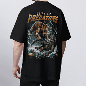 CAMISETA OVERSIZED PRETA PREDATORS
