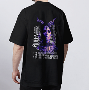 CAMISETA OVERSIZED PRETA QUEEN - RAINHA