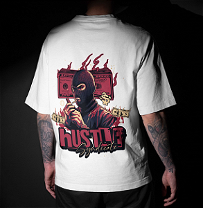 CAMISETA OVERSIZED BRANCA HUSTLE