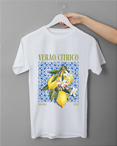 Camiseta Feminina Branca Verão Cítrico