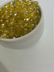 Cristal Facetado Amarelo Transparente 8mm 60 peças