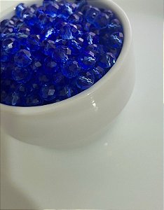 Cristal Facetado Azul Royal Transparente 8mm 60 peças