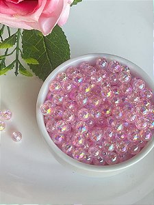 Bolinha Acrilica Rosa Irizado 60 Unidades