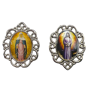7 Medalhas e 7 entremeios Nossa Senhora das Lagrimas no Niquelado