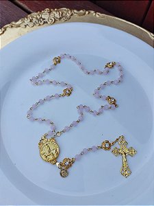 Kit montagem Dourado Nsra de Fatima com cristais 6mm