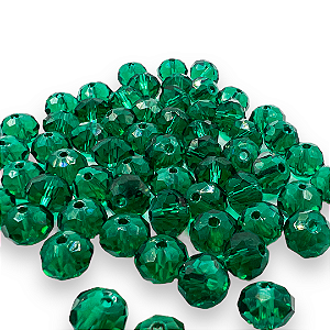 Cristal facetado verde esmeralda 8 mm (60und)