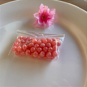 Bolinha acrilica rosa mesclada 8 mm (60und)