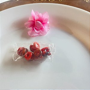 Murano coral /Mesclado preto (6und)