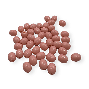 Conta de resina oval rosa bebe 8 mm (60und)
