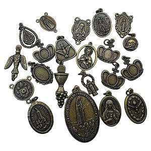 Kit medalha e entremeios variados ouro velho