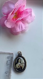 Medalha Santa Teresinha Dupla face Ouro velho 1 Unid