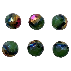 Cristal bola verde irizado 10 mm (6 und)