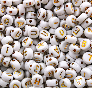 Letras de miçanga alfabeto sortido 20 gr