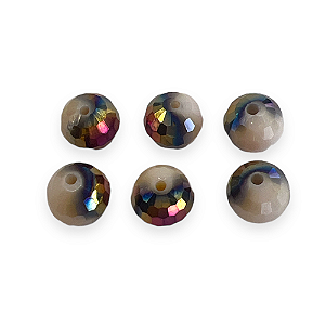 Cristal bola ambar leitoso irizado 10 mm (6pçs)