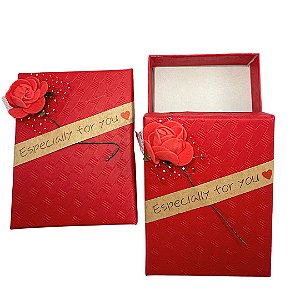 Caixa Retangular Rosa VERMELHA