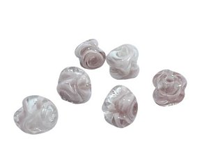 Murano rosa leitoso mesclado (6 unidades)