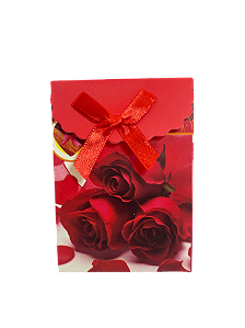 Embalagem De Presente Pequena com Estampa de Rosas 7,5x10cm
