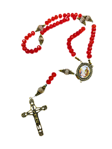 Kit Montagem Terço de Natal Sagrada Familia Ouro Velho 10mm