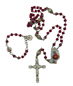 Kit Montagem Sagrado Coração de Maria 8mm Niquelado com Pulseira