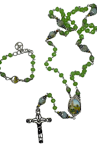 Kit Montagem Nossa Senhora de Fátima 8mm Niquelado com Pulseira