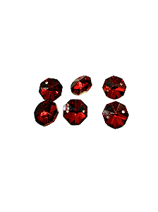 Castanha de vidro vermelha 12 mm (6und)