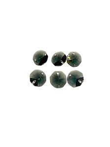 Castanha de vidro Preta 12 mm (6und)