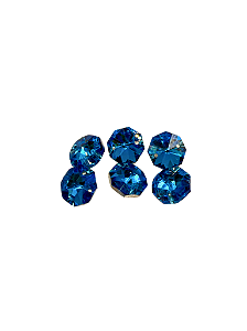 Castanha de vidro azul claro 12 mm (6pçs)