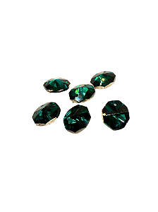 Castanha de vidro verde esmeralda 12 mm (6pçs)