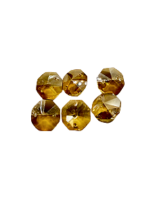 Castanha de vidro mel 16 mm (6pçs)