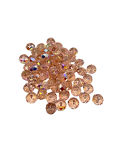 Cristal facetado rosa transparente irizado 8 mm