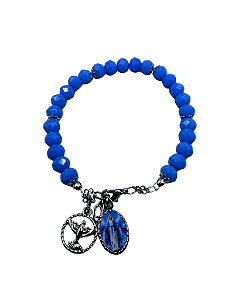 Kit Montagem Pulseira Azul com Nsra das Graças 8mm