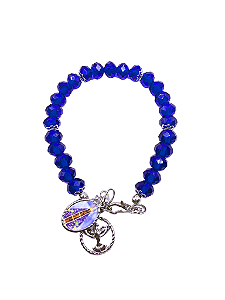 Kit Montagem Pulseira Azul Bic com Nsra Aparecida 8mm